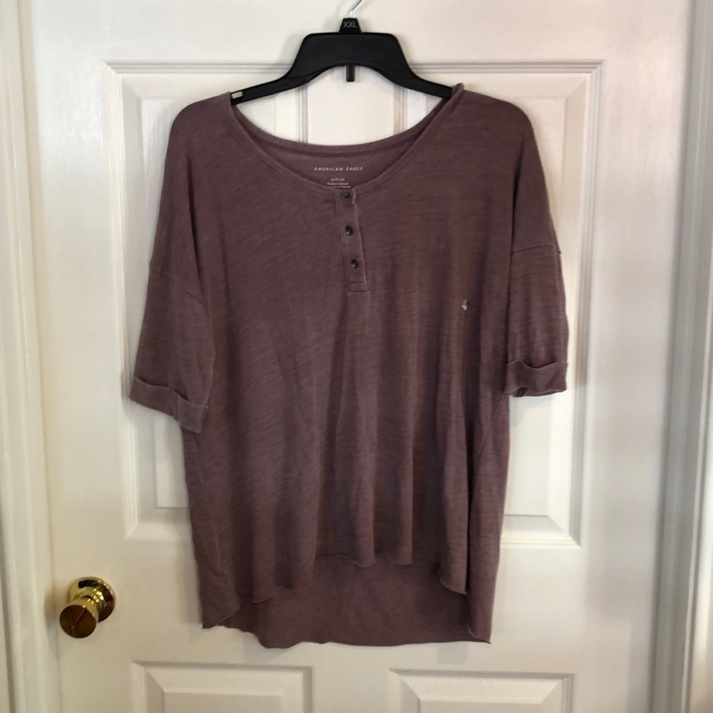 American Eagle purple 3/4 sleeve t shirt